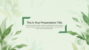 Best Natural Presentation Title Page PowerPoint Slide 